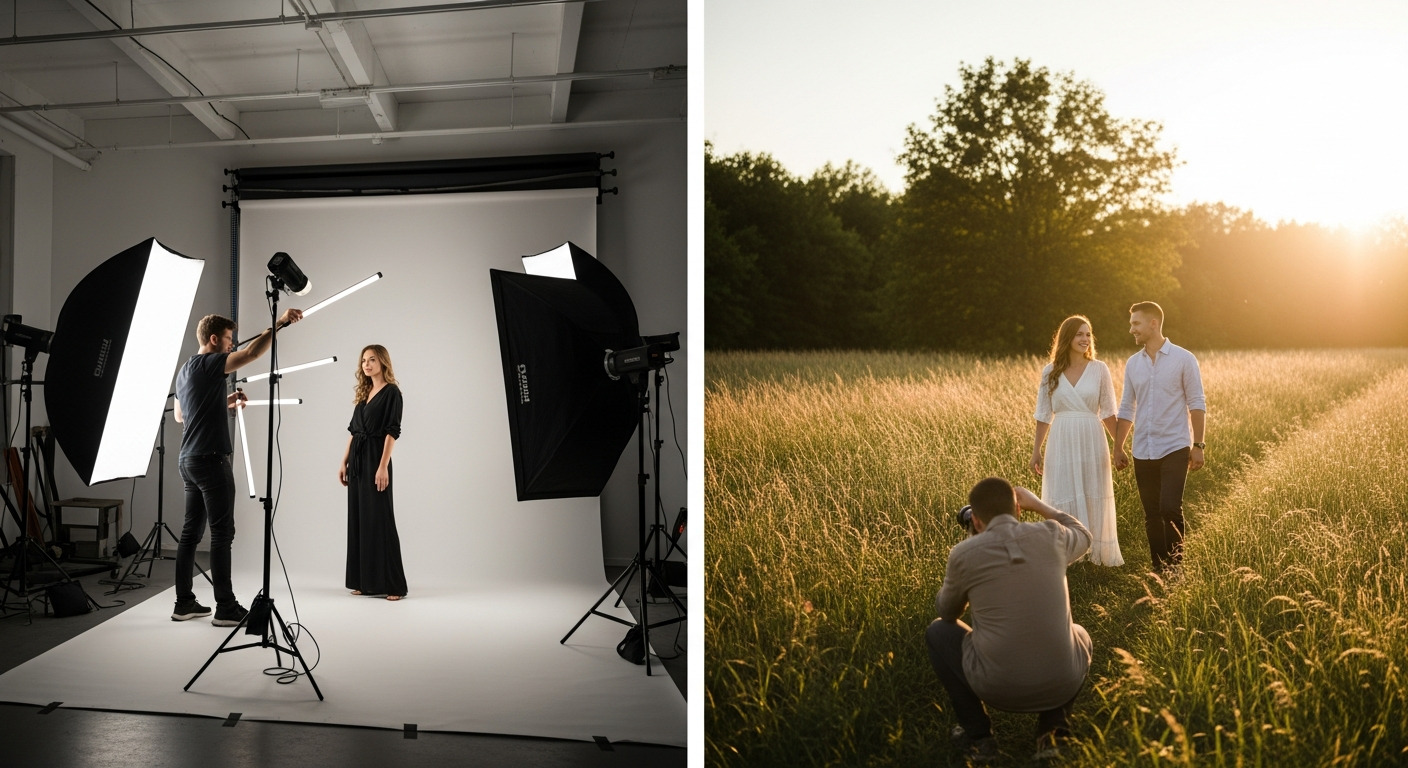 Professional studio and outdoor photo sessions