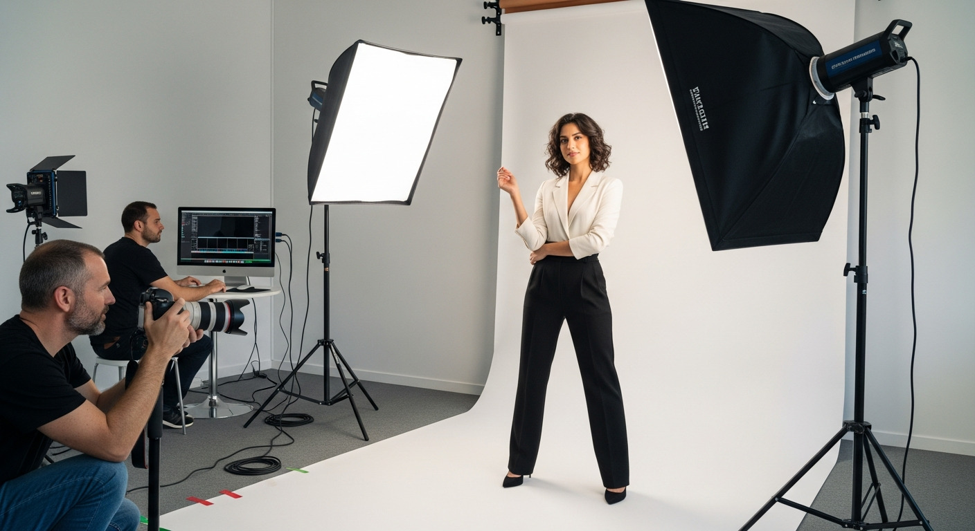 Professional studio photography session at Handshopart